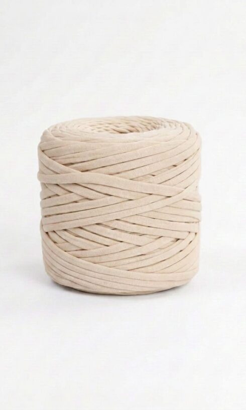 Bobine de Fil Trapilho Premium – Beige Sable / Beige Naturel