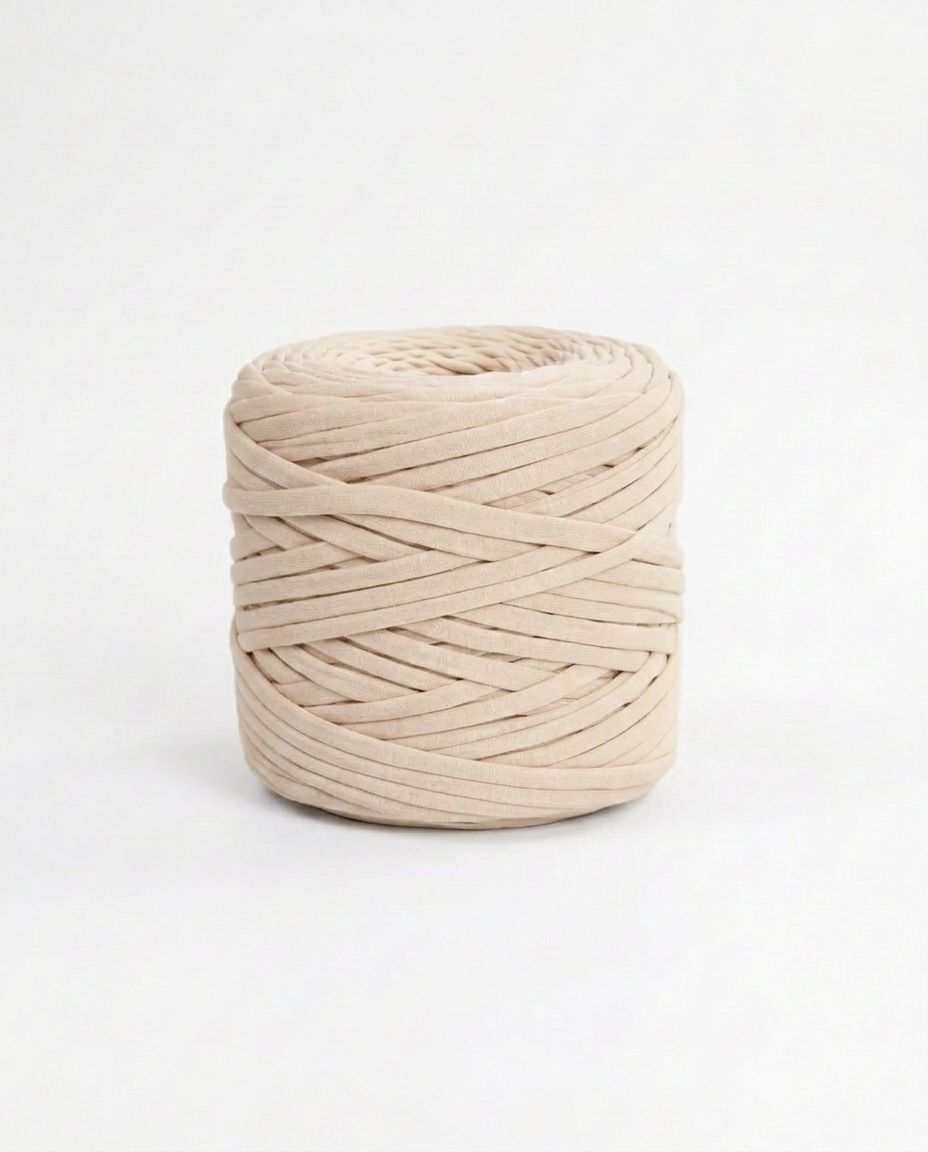 Bobine de Fil Trapilho Premium – Beige Sable / Beige Naturel